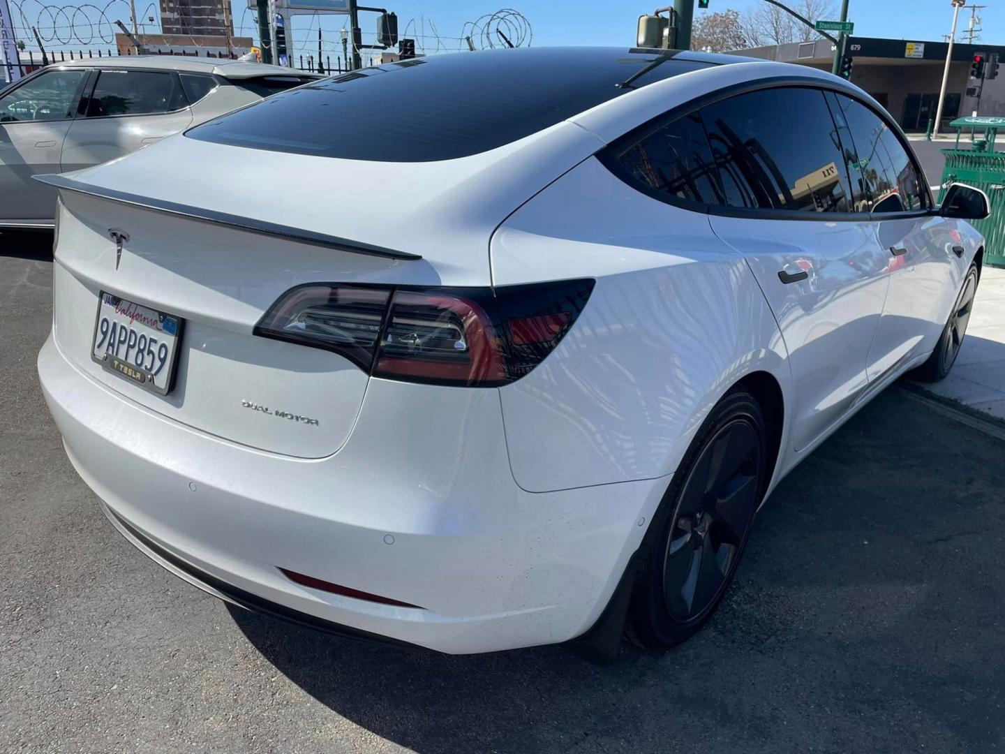 2021 WHITE /BLACK Tesla Model 3 Long Range (5YJ3E1EB8MF) with an ELECTRIC engine, 1A transmission, located at 744 E Miner Ave, Stockton, CA, 95202, (209) 944-5770, 37.956863, -121.282082 - PLUS TAXES AND FEES - Photo#10